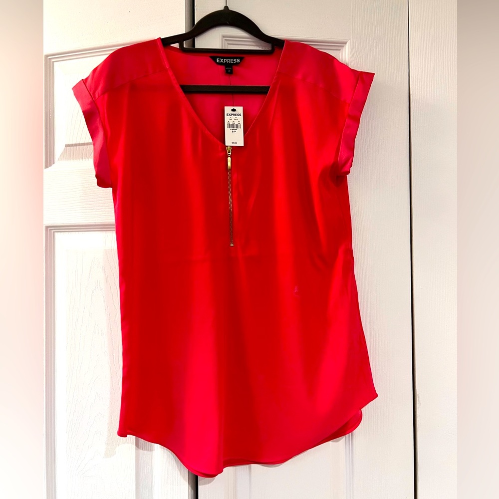 Express Short Sleeve Pink Blouse